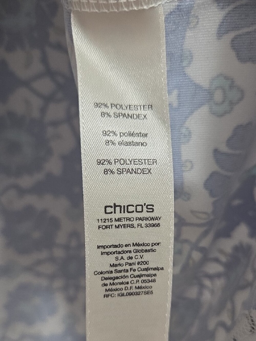 Chico's Weekends Knit Floral Polo Top - Picture 3 of 5